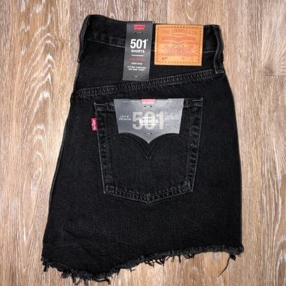 Levi’s 501 Original Cutoff Button Fly Shorts Black 32 NWT - Picture 5 of 14
